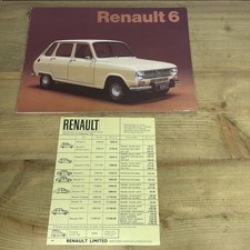 1971 Renault 6 range Brochure 8 1971 Full Range Price List 