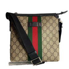 Gucci GG Supreme Web Stripe Messenger Crossbody Shoulder Bag Canvas