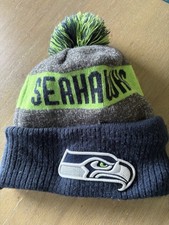 New Era Youth NFL Seattle Seahawks Cuffed Pom Beanie Fleece Lined Hat Football
