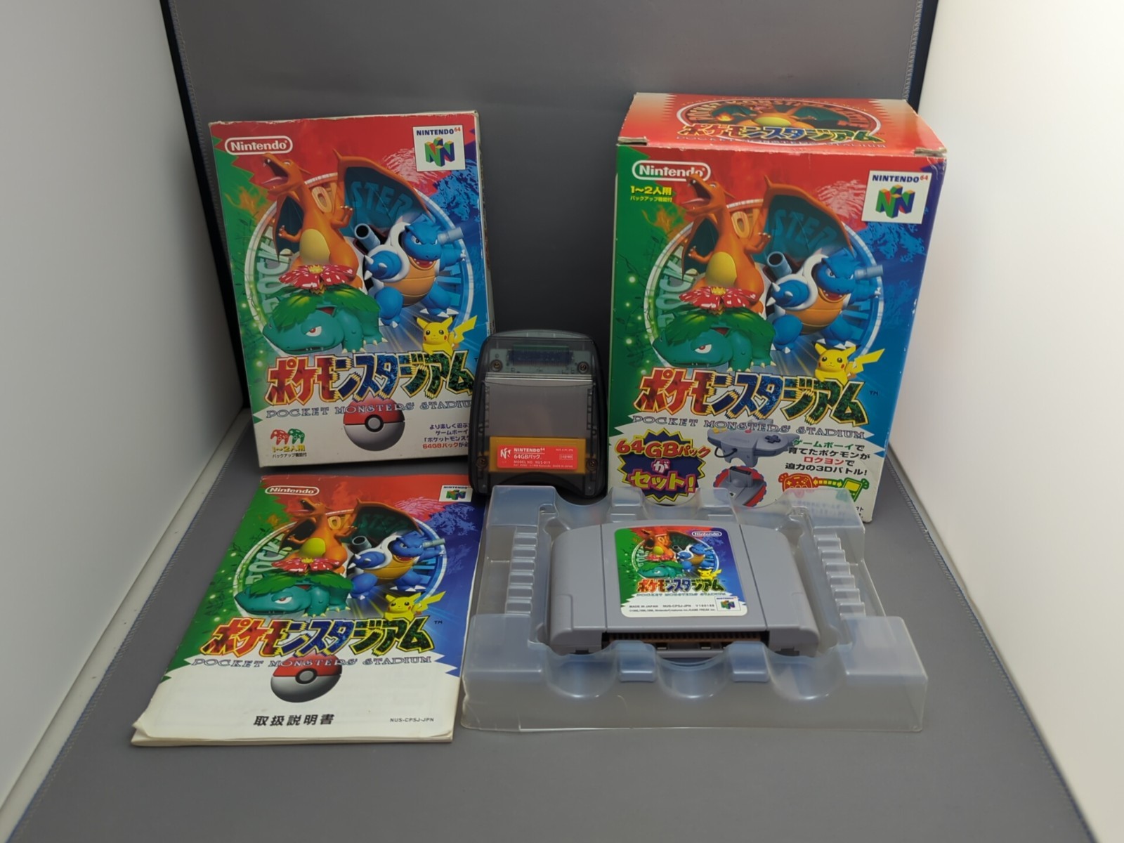 * Japan Import Pokemon Stadium Pak Bundle (Nintendo 64 N64) Complete CIB