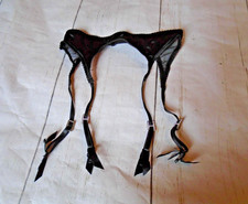 Black Second Skin Rhinestone Women's VICTORIA'S SECRET Lingerie Garter Belt M