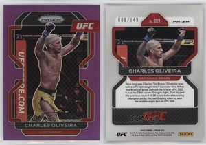 2022 Panini Prizm UFC Purple Prizm /149 Charles Oliveira #189