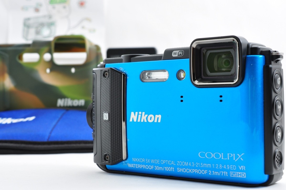1yr Wty for US* Nikon COOLPIX AW130 Waterproof Digital Camera Blue