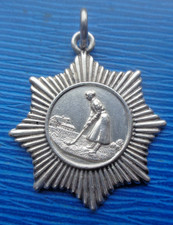 Silver HOCKEY Fob Medal EARLY Antique Sterling hallmark 1909 Northern Ladies