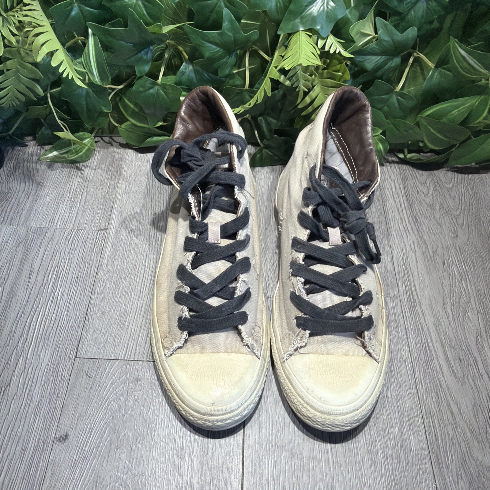 John Varvatos Converse Star Player Mens Shoes Size 9.5 Gray Black Mid High Top image 2