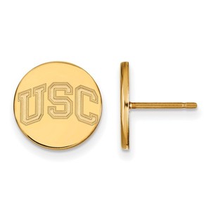 Authentic Gold Plated 925 Silver Southern California U-S-C Extra Small Disc Post Earrings