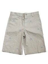 Vineyard Vines Boys Khaki Shorts Size 12 Embroidered Hockey Preppy 10 Inseam