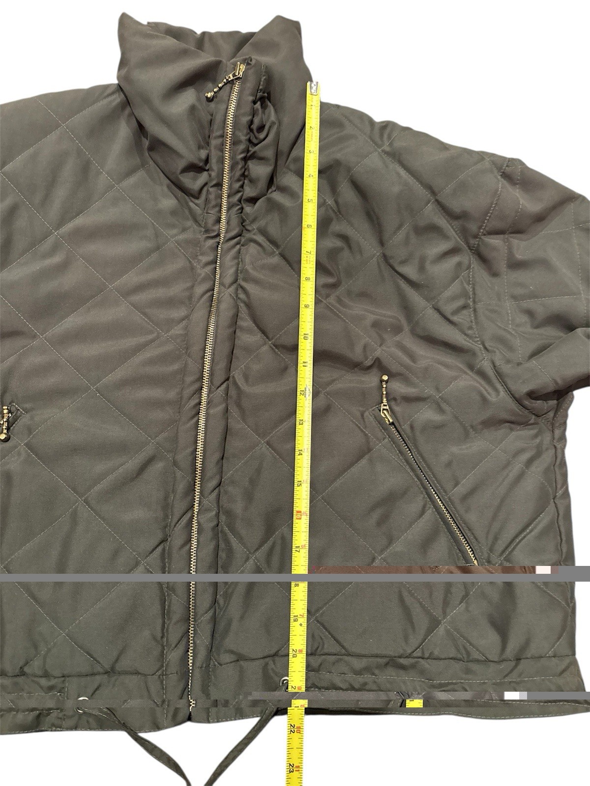 Vintage Towne London Fog Quilted Puffer Jacket Coat 90s Y2K Olive Green Sz Small