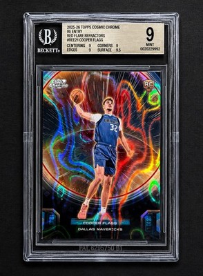 2025-26 Topps Cosmic Chrome Re Entry Red Flare Refractor 2/5 Cooper Flagg BGS 9
