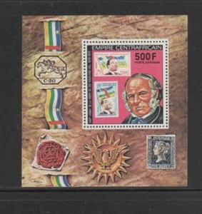CENTRAL AFRICAN REPUBLIC #C205 1978 SIR ROLAND HILL MINT VF NH O.G S/S