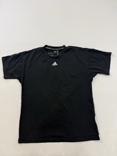 Adidas Shirt Mens Small Black 3-Stripes Logo Tee Crewneck Sports Cotton Training