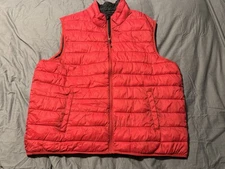 Swiss Tech Puffer Vest Classic Red Zip Front Men’s XL Lightweight Quilted