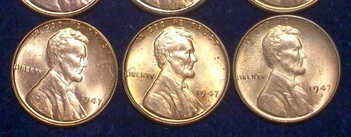 1947-PDS UNC/BU WHEAT CENTS - TOUGH COINS - SEE PICS!!