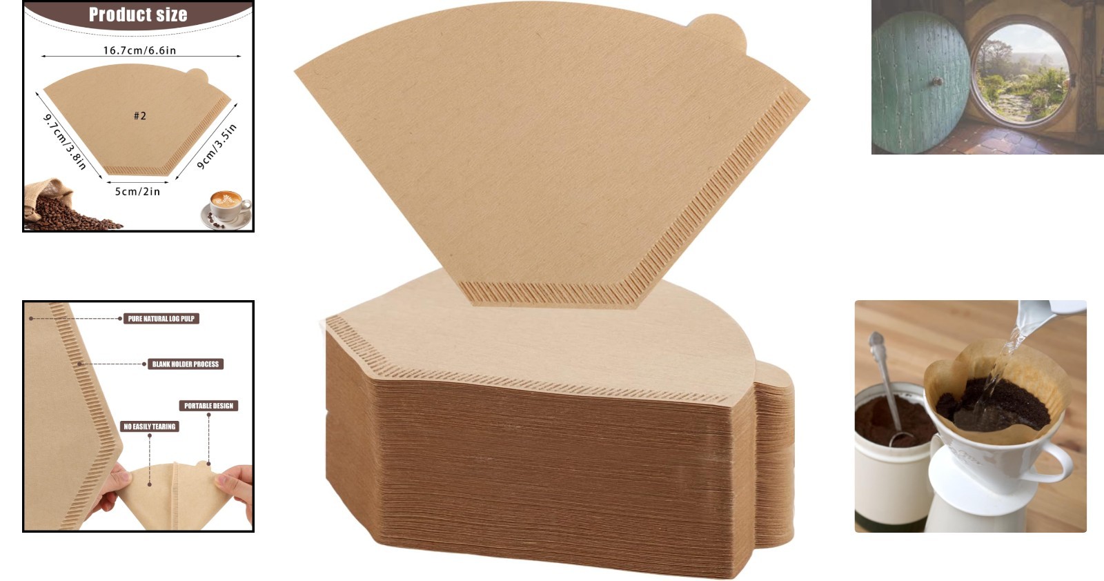 200 Count Disposable Coffee Filters - Perfect for Drip & Pour-Over Brews