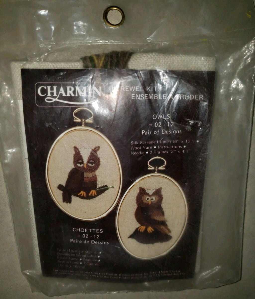 Kit Charmin Crewel vintage 0046 avec cadres FOREST FRIENDS