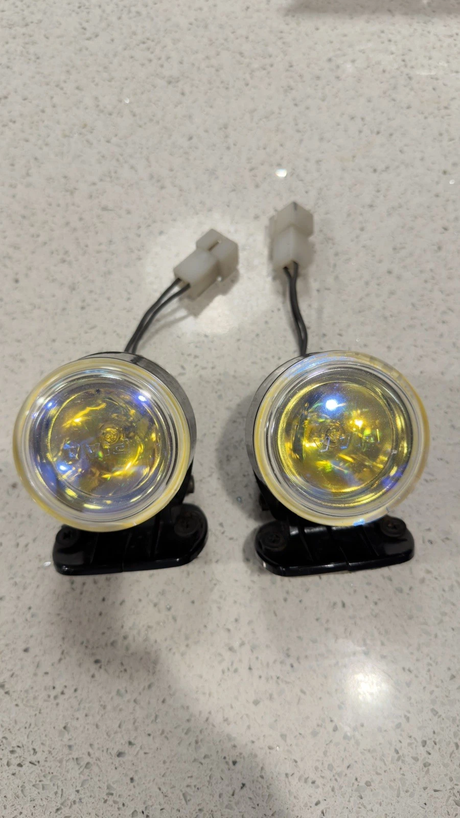 PIAA Halogen Driving Fog Light Lamp Pair Black Housing Lens Vintage Old School - product detail image 1
