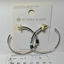 Kendra Scott Faye Teal Quartzite Silver Hoop Earrings