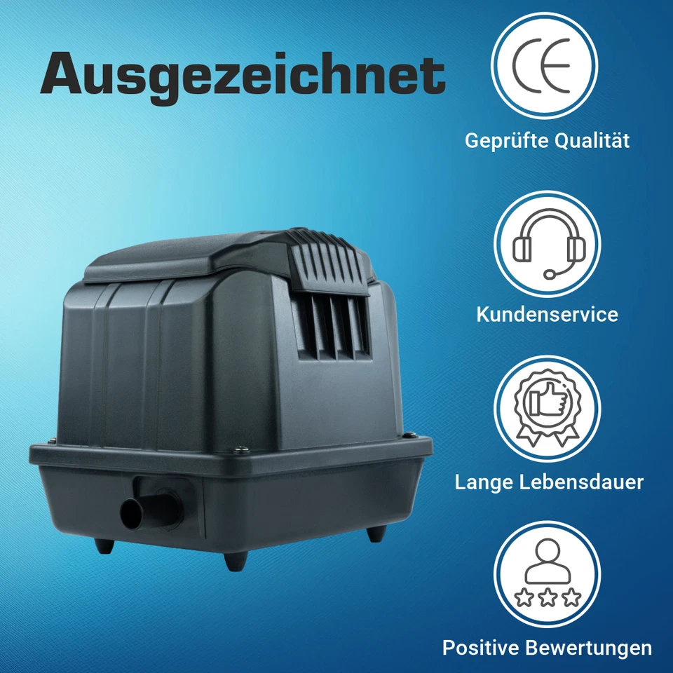Teichbelüfter 3600L/H, Sauerstoffpumpe, Membranpumpe, Teichbelüftung, Luftpumpe  - Bild 4 von 4