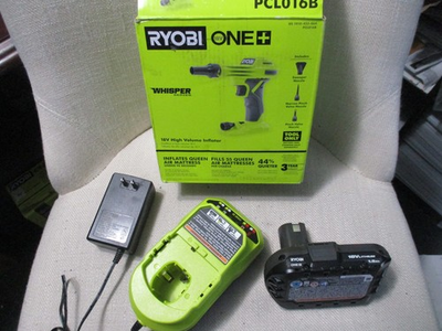 #ad RYOBI ONE 18V High Volume Inflator PCL016B Whisper with 1.5Ah Battery amp; Charger $69.99