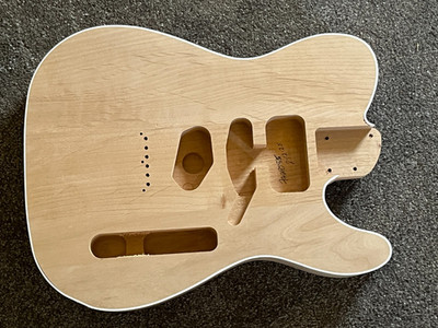 Fender Ultra Luxe Telecaster guitar body unfinished white binding