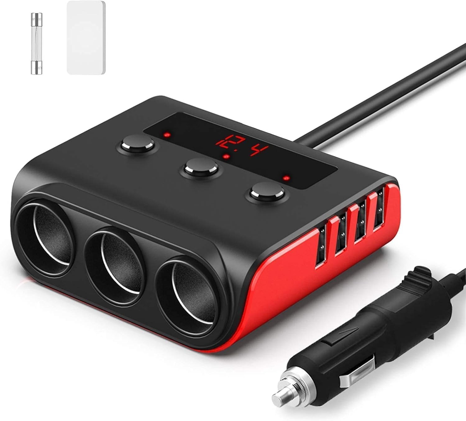 Splitter, 3 Sockets Cigarette Lighter Splitter With ...