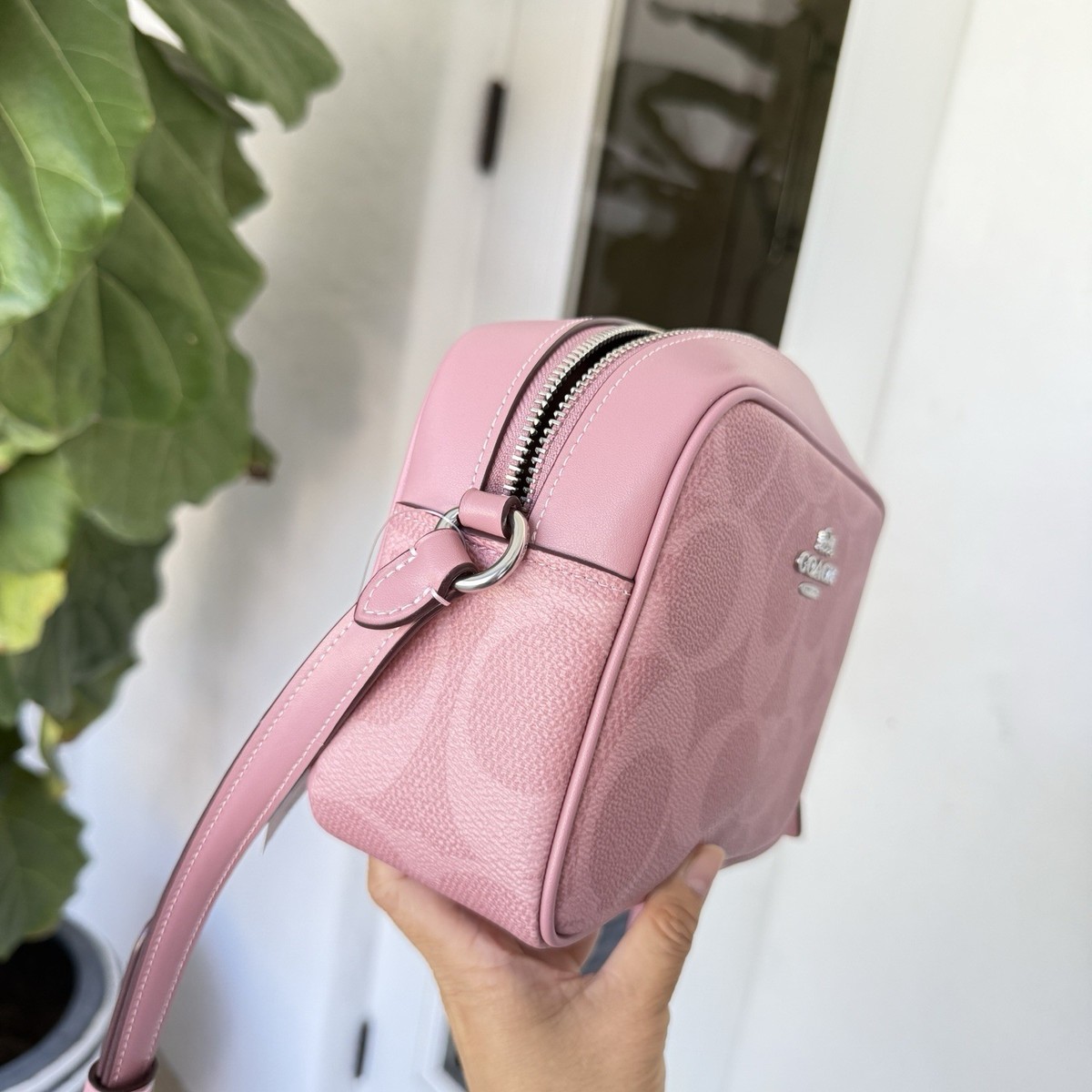 Coach Jamie Camera Bag In Maxi Signature Canvas CCK73 Dusty Pink