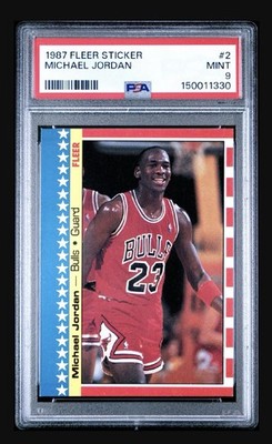 1987 Fleer Michael Jordan Sticker #2 PSA 9 Mint | eBay