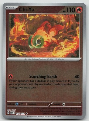 Pokemon Chi-Yu 031/132 Mega Evolution Uncommon Reverse Holo NM