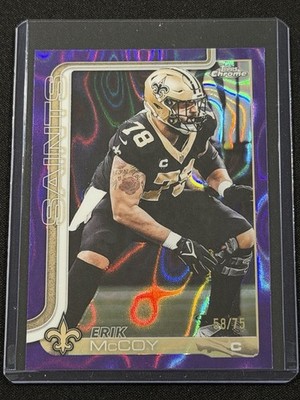 Topps Chrome Purple Raywave Refractor Erik McCoy Saints #223 /75