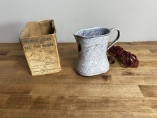 Vintage Antique Graniteware Baby Childs Food Warmer - Triangle Lektrik With Box