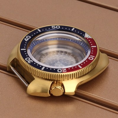 44mm Steel Watch Case Golden For Modify turtle skx Mod For Seiko NH35 34 NH36 38