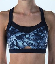 STUDIO by CAPEZIO Francoise Navy Light Blue Dance Sports Bra NEW Womens Sz XS