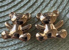 Crocs GOLD Teddy Bears Jibbitz Charm Set Of 2 Authentic