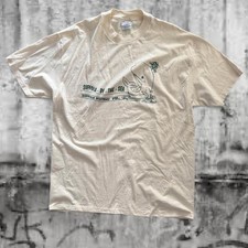 Vintage Suffolk by the Sea Surf Folk District PIA T-Shirt White XL USA Made