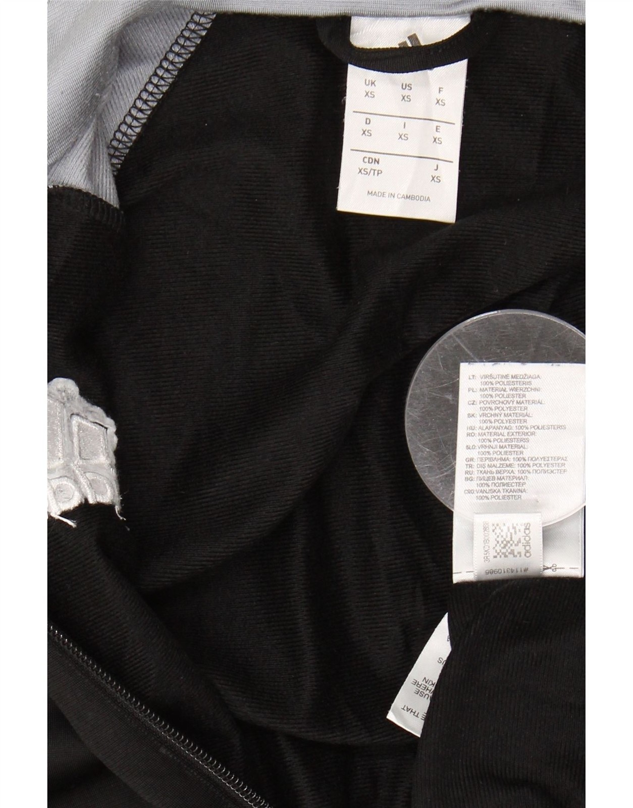 ADIDAS Mens Tracksuit Top Jacket XS Black Colourblock Polyester BW03 thumbnail 5