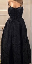 Jessica McClintock Black Evening/Prom/Goth Dress Size 3/4 - Made In USA