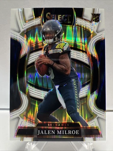 2025 Panini Select - Concourse Jalen Milroe #14 White Shock Prizm /799 (RC)
