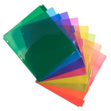 8 Tab Plastic Index Dividers with Pockets Multi Colored 6 Packs for Binders