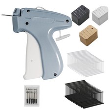 Tag Attacher Gun with 5 Steel Needles 2" Black and White Barbs Fasteners