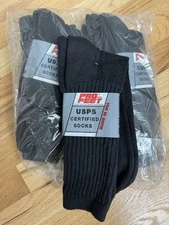 NEW USPS Certified Postal Socks – 6 Pairs – Size 13-16 – Pro Feet Brand- Black