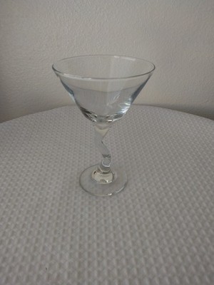 Vintage 80s Twisted Way Stem Martini Glass by Libby-Replacement-Made in USA