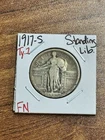 1917 S Type 1 Standing Liberty Silver Quarter FN Fine Better Date Coin (Raw14489