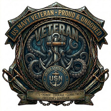 US Navy Veteran Sailor Kraken Premium USN Gift Military Graphics 4" Vinyl Decal