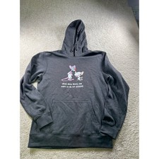 District Women's Hoodie Medium Charcoal Gray Cotton Polyester Fleece