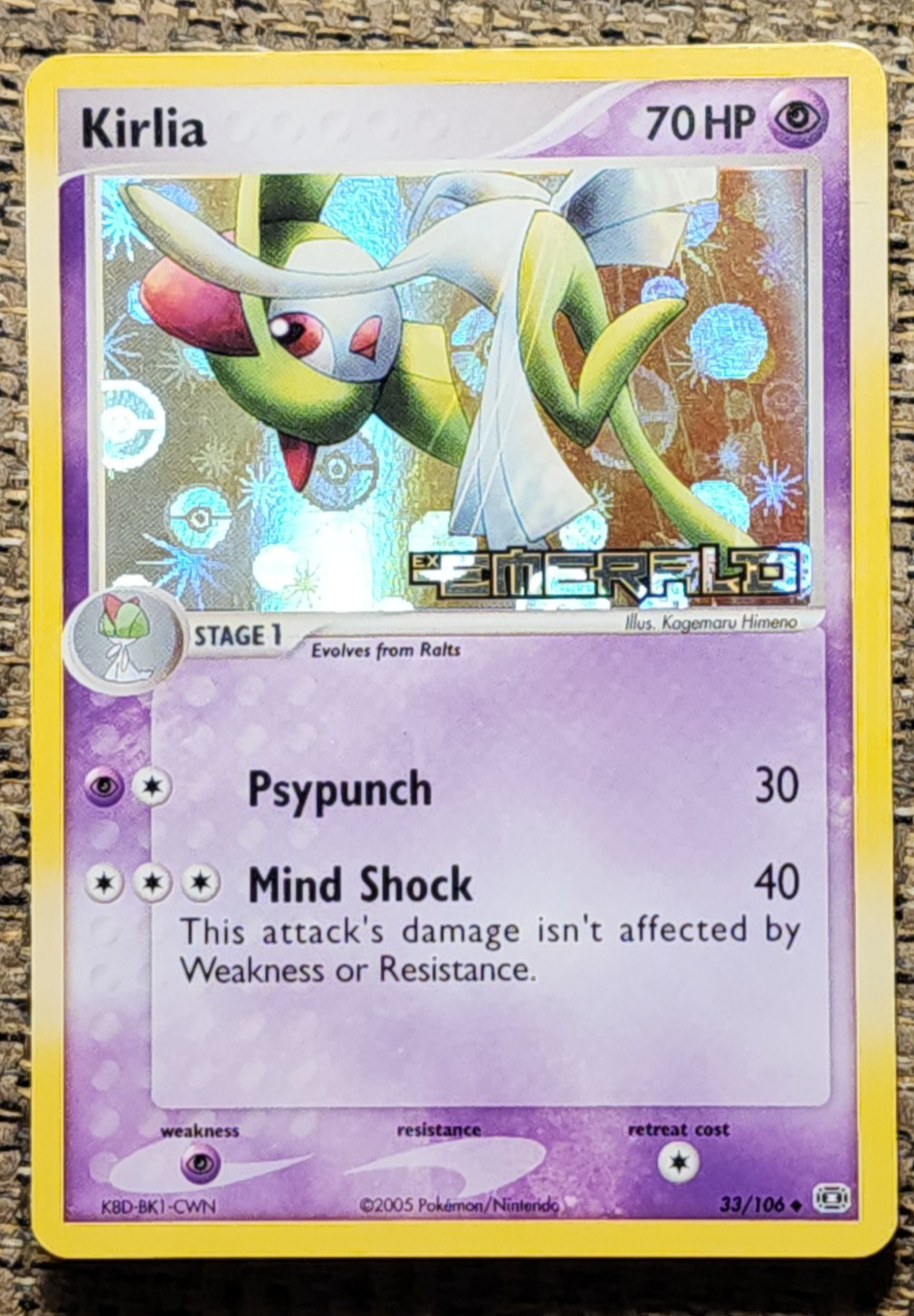 Kirlia 33/106 NM Emerald Reverse Holo Pokemon TCG 33/106