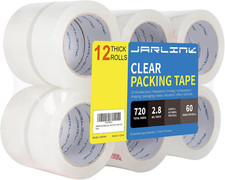 12 Rolls Clear Packing Tape, Heavy Duty Packaging Tape Stronger and Thicker
