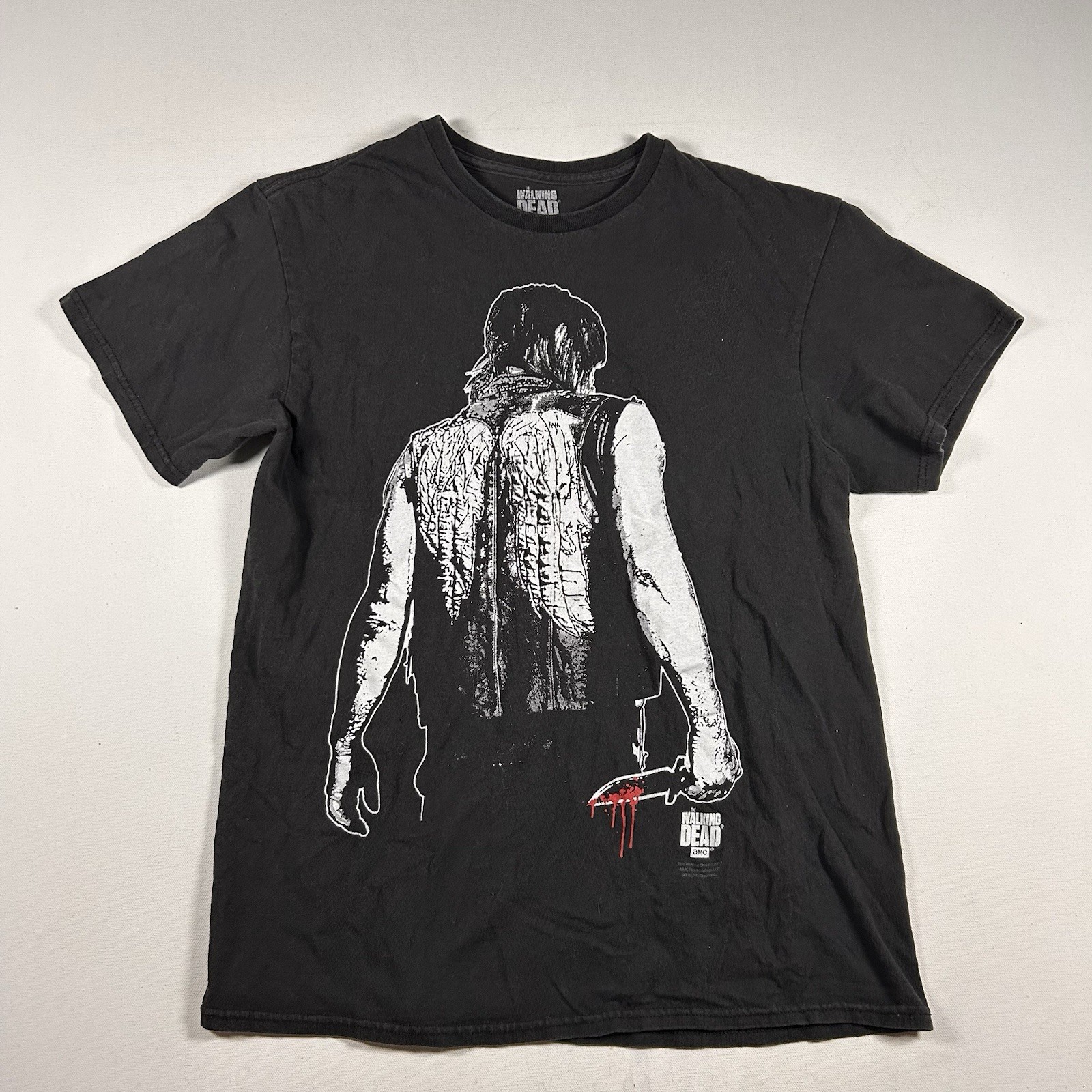 The Walking Dead Daryl Dixon Angel Wings Graphic T-Shirt Mens Medium Black RARE