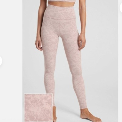 Athleta Elation Textured Tight - Frosted Floral Velvety Pink - Small