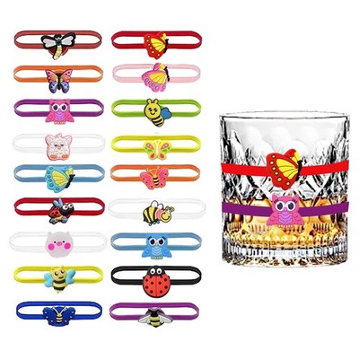 Ackron 18Pcs Wine Glass Markers, Silicone Drink Markers Funny For Wines Glass...