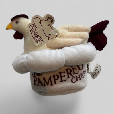 Vintage RARE Deadstock Pampered Chef hen in chef's hat with tags July 1998 HTF